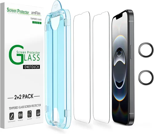 Vista 11 de amFilm OneTouch Protector de pantalla de vidrio para iPhone 11, iPhone XR (6.1 pulgadas) con kit de fácil instalación, vidrio templado, paquete de 2