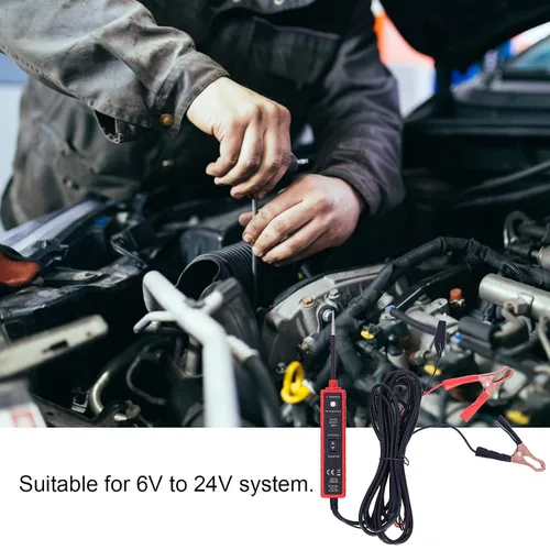 Vista 3 de Probador de circuitos, 6-24V Circuito de potencia de circuito eléctrico probador detector profesional herramienta de diagnóstico automático