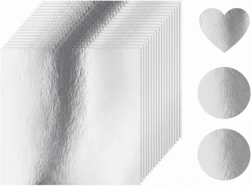 Vista 8 de Tenceur 50 hojas de cartulina negra de 12 x 12 pulgadas, hojas de papel metálico brillante con purpurina, papel de impresora cuadrado de 8.82 oz/m²