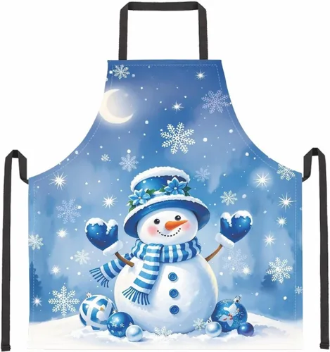 Vista 62 de Dreaweet Delantal de cocina unisex con cuello ajustable de Navidad