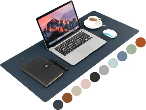 Vista 12 de Wolaile Tapete Secante de Escritorio de Cuero Sintético, Impermeable Antideslizante Tapete de Escritorio para Escribir para Niños, 36x17 pulgadas