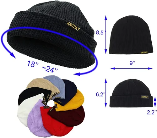 Vista 4 de Gorro de pescador, gorro de arrastrero, diseño de marinero, gorro corto unisex