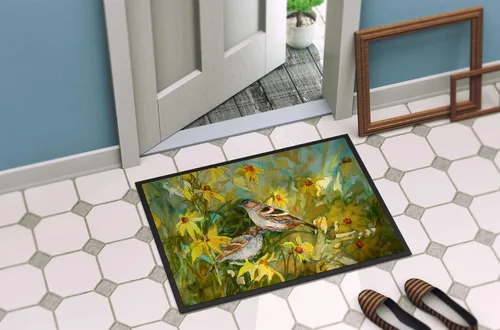 Vista 2 de Caroline's Treasures PJC1111MAT - Felpudo de puerta delantera de gorriones en el campo, 18 x 27 pulgadas, para interiores y exteriores