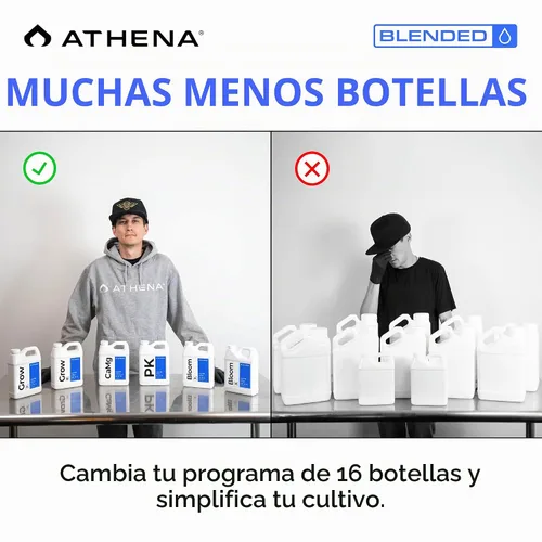 Vista 4 de Athena Blended Grow A&B Fertilizante vegetal de 2 partes Hydro & Soil 32 oz