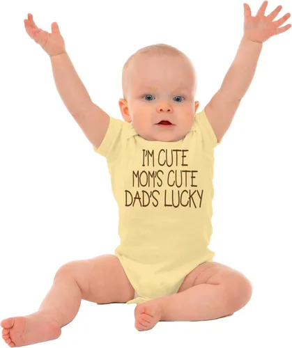 Vista 3 de Brisco Brands Nuevos padres linda mamá Lucky Dad divertido bebé mameluco niños o niñas