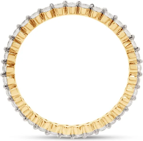 Vista 4 de SAVEARTH DIAMONDS Anillo de compromiso apilable de 12 ct t.w de diamante de moissanita de eternidad completa y de corte redondo en oro de 14