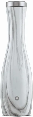 Vista 6 de SNOWFOX Jarra de vino, acero inoxidable aislado y base de silicona antideslizante, nogal oscuro, 25 onzas