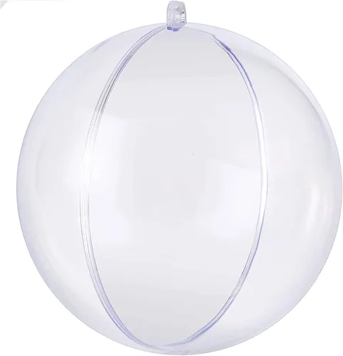 Vista 4 de Juego de 40 bolas rellenables de plástico transparente de 2 pulgadas, pequeñas bolas rellenables de Navidad, adornos transparentes a granel