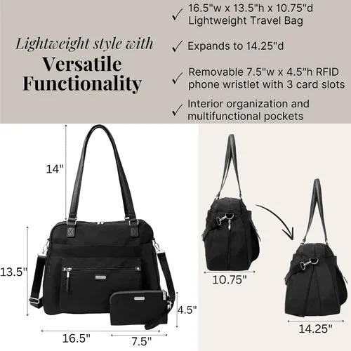 Vista 6 de Baggallini Overnight Expandable Laptop Tote with RFID Phone Wristlet