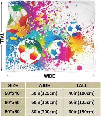 Vista 3 de Manta deportiva de fútbol, divertida pelota súper suave y cálida, para sofá, dormitorio, sofá, oficina, automóvil, acogedora manta de cama