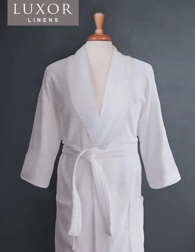 Vista 2 de Luxor Linens Bathrobe Egyptian Cotton - UnisexOne Size Robe Luxurious Soft Plush