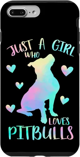 Vista 12 de Just a Girl Who Loves Pitbulls Watercolor Cute Pitbull Mama Case for iPhone 17