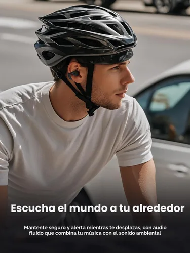 Vista 4 de HAKII Auriculares inalámbricos de oído abierto, auriculares Bluetooth 5.4 ergonómicos con clip Bluetooth con sonido estéreo/ANC, control táctil