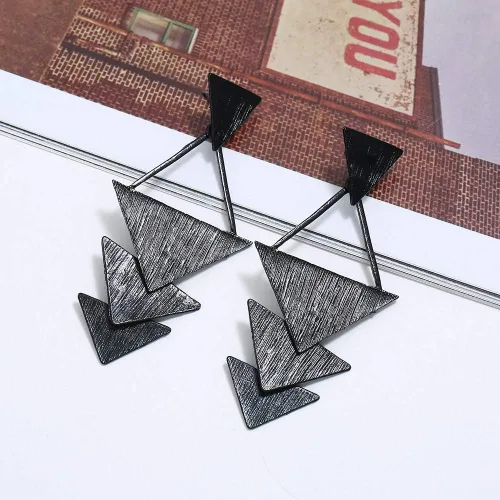 Vista 4 de 4 pares de pendientes geométricos de madera de madera con forma de lágrima de círculo redondo y pendientes de madera étnico natural de madera