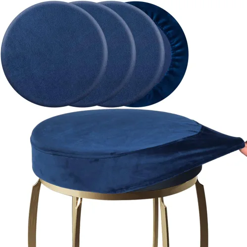 Vista 18 de SINOSSO Funda para taburete de bar, terciopelo súper suave de diámetro.11-13 pulgadas, redonda, elástica, lavable, a prueba de polvo para muebles