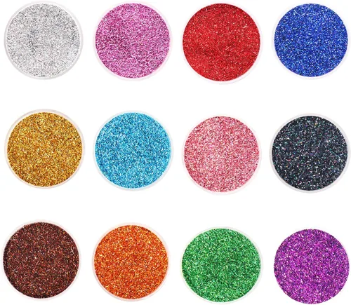 Vista 11 de Licool - Brillantina gruesa holográfica, juego de 12, purpurina artesanal para manualidades de resina, purpurina cosmética para uñas, cuerpo, cara