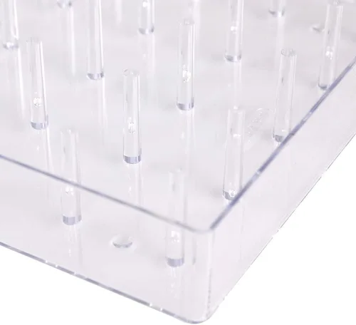 Vista 5 de The Quilted Bear Caja de 40 hilos de bobina, apilable de plástico acrílico transparente resistente, soporte de carrete de varios tamaños, ideal como