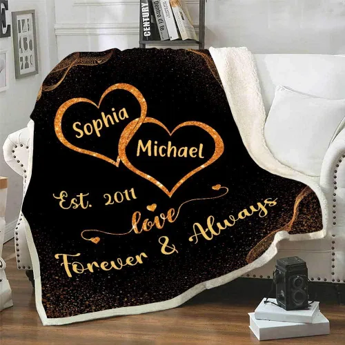 Vista 2 de Mantas de forro polar personalizadas para esposa con nombre de marido, el mejor regalo para tu compañero de vida con citas, regalos del día de San