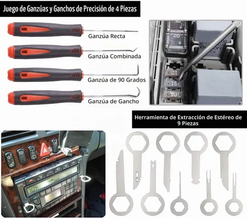 Vista 4 de Uolor Kit de herramientas de extracción de molduras de 268 piezas, kit de herramientas de palanca para automóvil, herramienta de extracción de panel