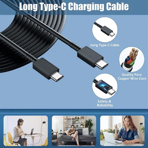 Vista 6 de Cargador Samsung de carga súper rápida de 25 W, USB C, bloque de cargador de pared con cable de carga tipo C de 5 pies, compatible con Samsung