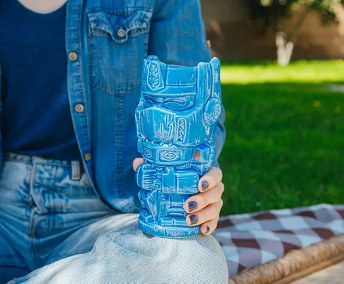 Vista 6 de Geeki Tikis Transformers Optimus Prime - Taza de cerámica de 18 onzas, color azul, talla única