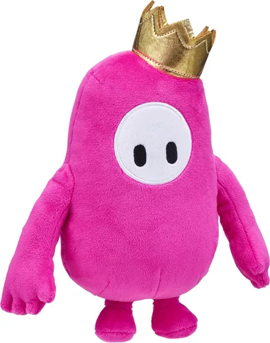 Vista 3 de FALL GUYS Juguetes Originales Oso Rosa Piel de Frijol Coleccionable Oficial Peluche Deluxe de 8 Pulgadas con Corona de Oro del Juego de Video