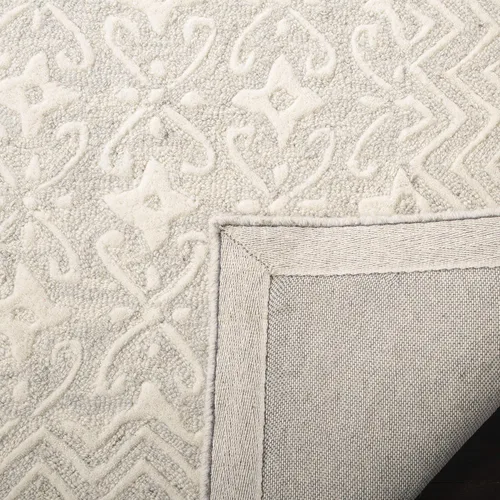Vista 14 de Safavieh Blossom Collection - Alfombra decorativa, 2 x 3 pies, azul y marfil, lana hecha a mano, ideal para zonas de alto tráfico en entrada, sala