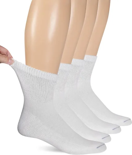 Vista 5 de Dr. Scholl's Calcetines circuladores y diabetes para hombre, paquete de 4 y 6 pares, control de la humedad no vinculante