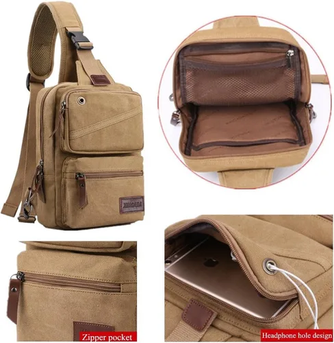 Vista 5 de XINCADA Bolso bandolera para hombre, bolso cruzado pequeño, mochila de viaje, bolsa de mensajero para hombres y mujeres