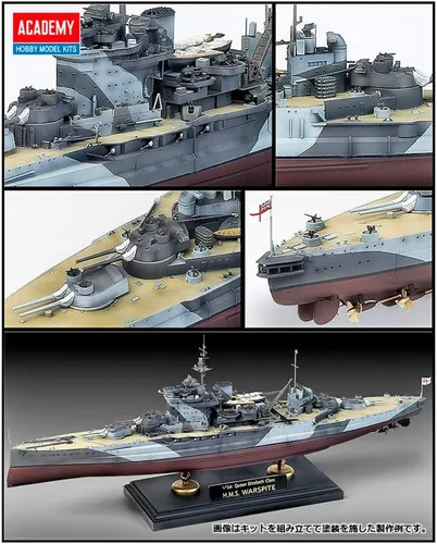 Vista 2 de Academy Queen Elizabeth Class H.M.S. Warspite Kit de construcción de modelo de barco