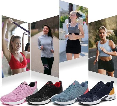 Vista 7 de Mishansha - Tenis para mujer, transpirables, con amortiguación de aire, para correr y caminar
