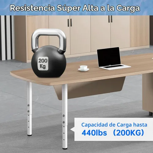 Vista 4 de Patas de mesa ajustables, patas de escritorio de metal de altura ajustable, patas ajustables para mesa, computadora, escritorio, mesa de comedor