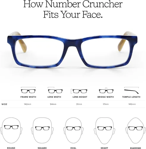 Vista 4 de eyebobs - Number Cruncher Gafas de lectura prémium para hombres y mujeres Marco rectangular