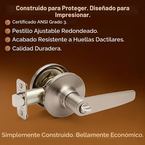 Vista 3 de Copper Creek DL1230SS - Palanca de puerta Daley con función de privacidad, acabado satinado inoxidable