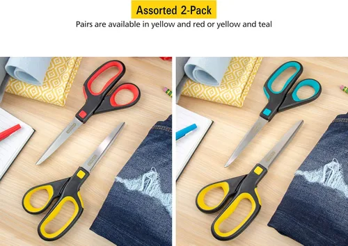 Vista 5 de Stanley - Tijeras ergonómicas multiusos de 8 pulgadas, paquete de 2 (SCI8EST-2PK), varios