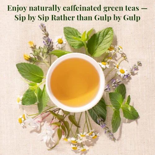Vista 4 de The Republic of Tea Té verde de jazmín orgánico, bajo en cafeína, 50 unidades Una taza suave para beber todos los días. Fresco con ligeras notas