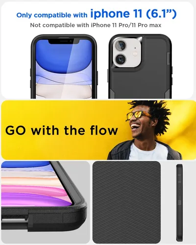 Vista 7 de AICase Funda magnética para iPhone 11, soporte magnético para automóvil, resistente de 2 capas, resistente a los bolsillos, protección de grado