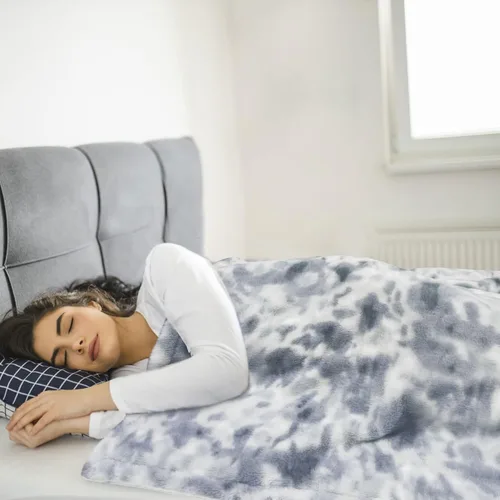 Vista 6 de GOQO TOMO Manta Eléctrica Térmica 50" x 60" Throw Wrap con 12 Niveles de Calefacción para Uso en Casa y Oficina Gris Degradado-H60 12 Heating