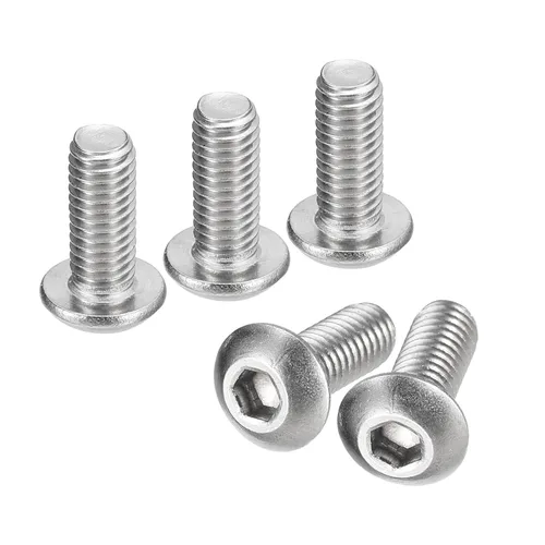 Vista 16 de Uxcell tornillos de cabeza de botón #8-32x1, 20 unidades, pernos hexagonales de acero inoxidable 304, tornillos de rosca completa con cabeza