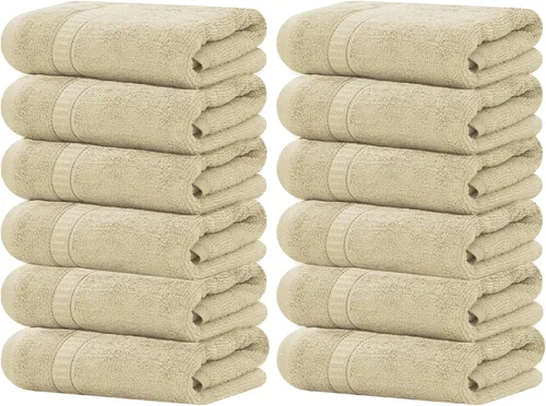 Vista 21 de GOLD TEXTILES Juego de 24 toallas de baño negras de alta absorción, multiusos, secado rápido, para piscina, gimnasio, hotel, spa