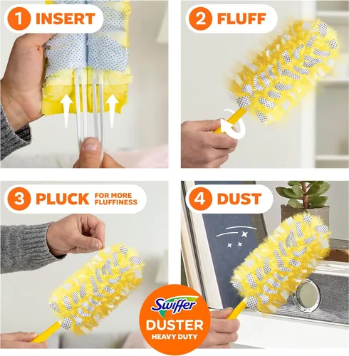 Vista 10 de Swiffer Plumeros de repuesto para limpieza, alternativa desechable de plumas y microfibra, para quitar el polvo de muebles, persianas, ventiladores