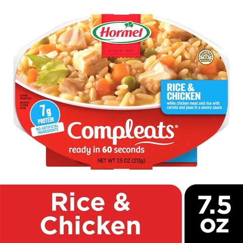 Vista 4 de HORMEL COMPLEATS Bandeja de microondas de arroz y pollo, 7.5 onzas (paquete de 7)