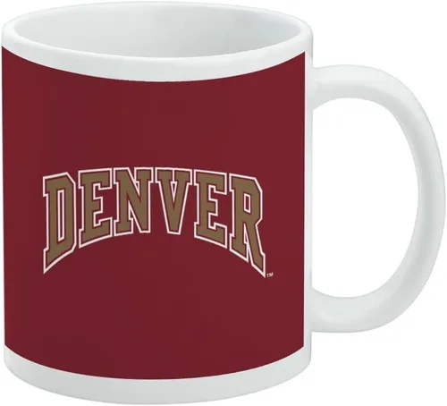 Vista 270 de Taza de cerámica con el logotipo principal de la Universidad Rider, taza de regalo novedosa para café, té y bebidas calientes, 11oz, blanca