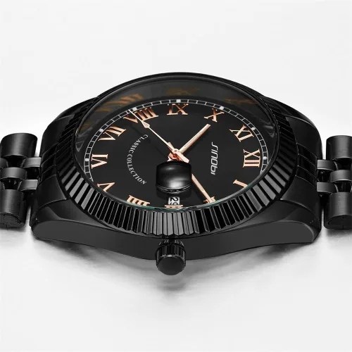 Vista 3 de SINOBI Men's Luminous Hand Calendar Date Quartz Watch Classic Stainless Steel Watches for Men