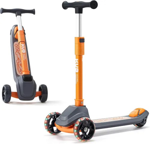 Vista 8 de KUB Toddler Scooter for Kids Ages 2+, 3 Wheel Kick Scooter with LED Light-Up Wheels, Adjustable Height Handlebar, Lean-to-Steer, Anti-Slip Deck