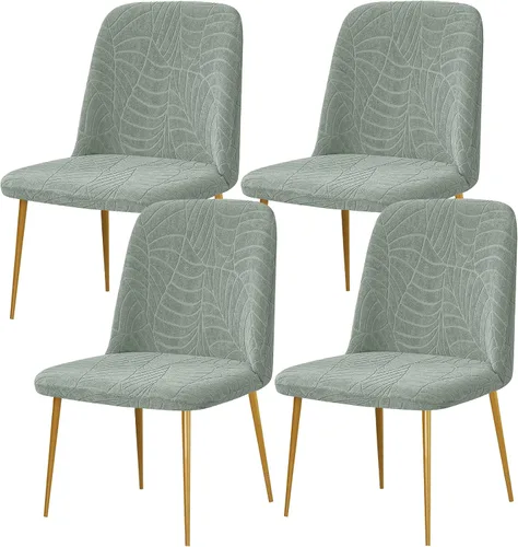 Vista 26 de Gollense Fundas de silla con respaldo curvado para comedor, fundas modernas de mediados de siglo, protector de asiento de silla semicírculo