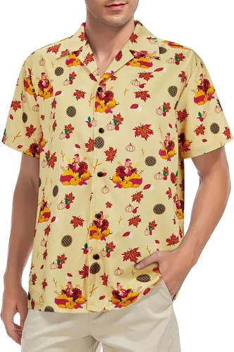 Vista 90 de Camisa hawaiana para hombre, con estampado floral, cómoda, con botones, casual, manga corta, ropa de playa para hombre