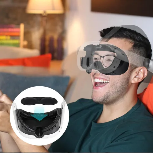 Vista 7 de Face Pad Compatible with Meta Quest 3, Facial Interface Foam Cushion Replacement, Anti-Leakage Light Nose Pad Face Cover Compatible with Oculus