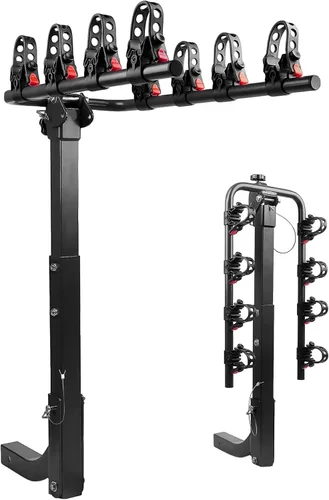 Vista 9 de Soporte de enganche para 4 bicicletas, soporte plegable para coches, camiones, SUV, minivans