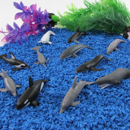 Vista 2 de Safari Ltd. Bolsa a granel de ballenas y delfines – Juego de figuras de juguete de cetáceos en miniatura – 48 juguetes de juego para niños, niñas